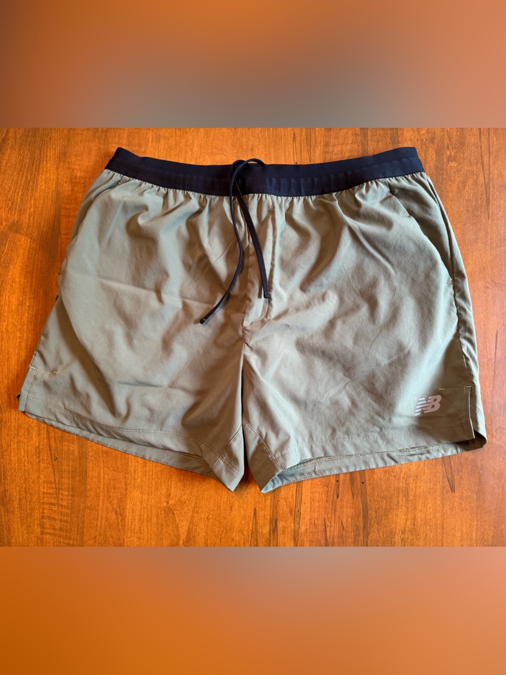 New Balance Olive Green 5” Shorts with Integrated Compression Shorts